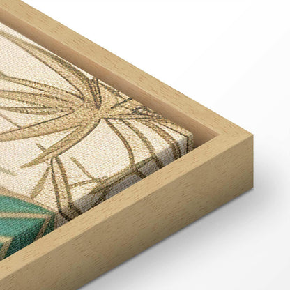 Leinwandbild - By an Asian pond - an illustration in the style of a Japanese engraving, depicting a heron