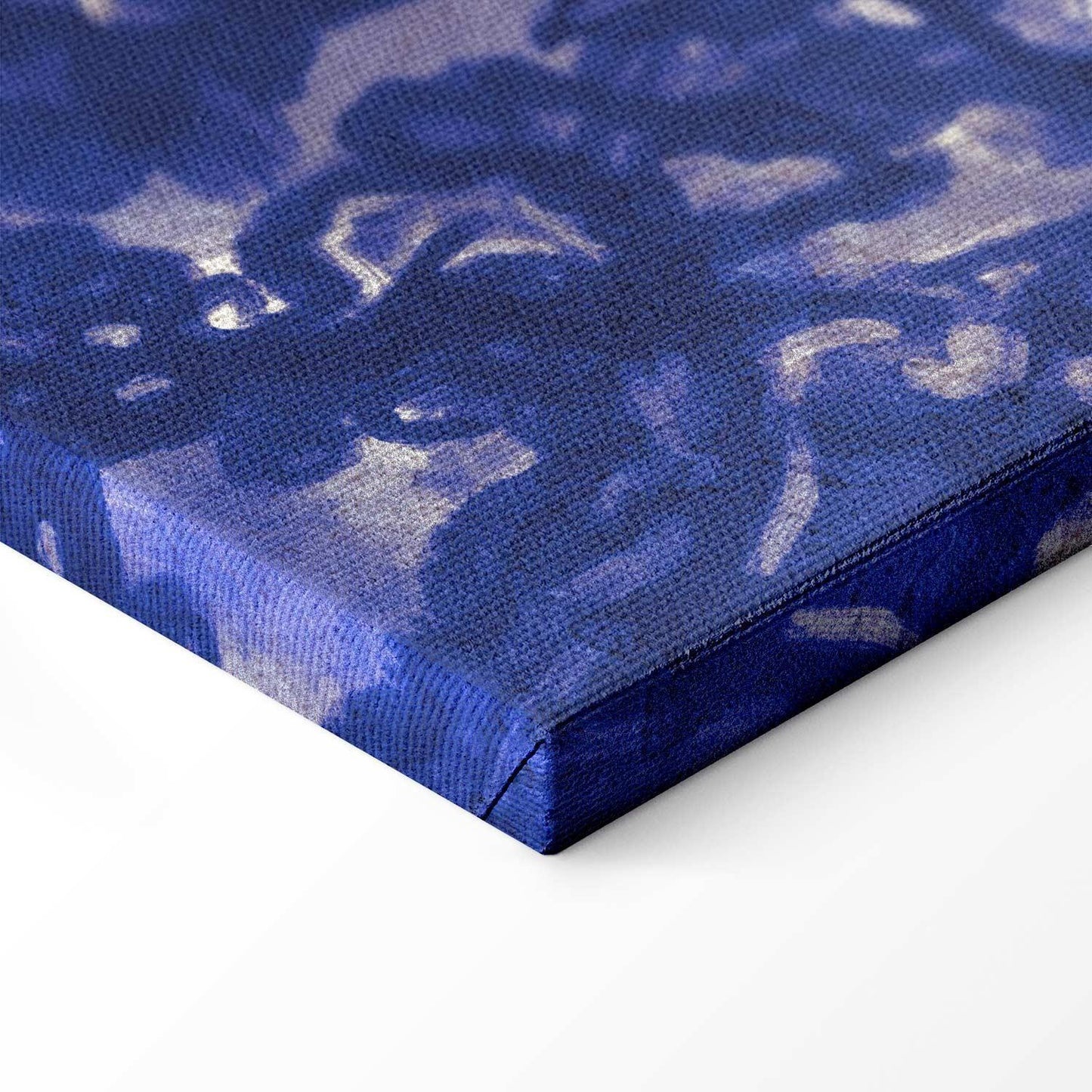 Leinwandbild - Ancient vineyard - three women in a portal painted with blue ink