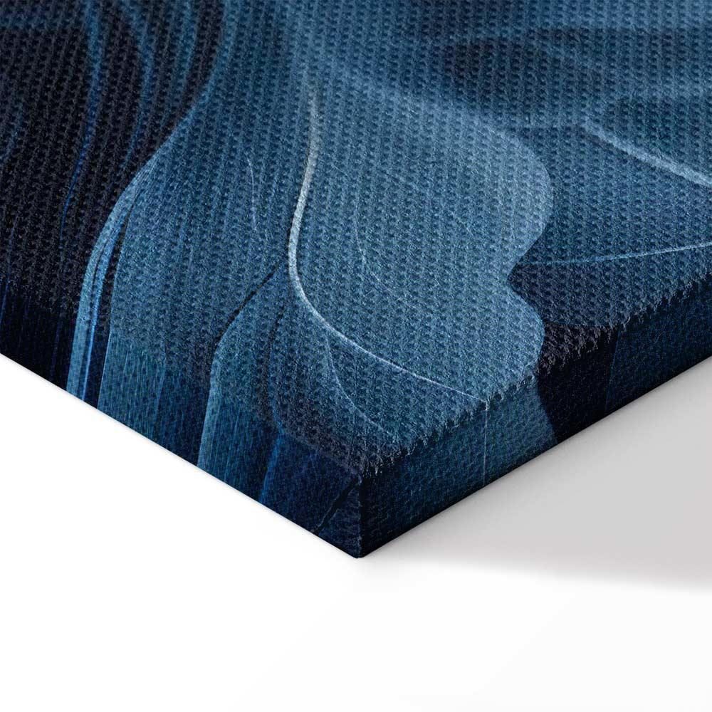 Leinwandbild - Abstract Ornaments Dark Blue Victorian Leaves