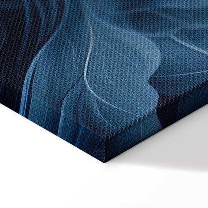 Leinwandbild - Abstract Ornaments Dark Blue Victorian Leaves