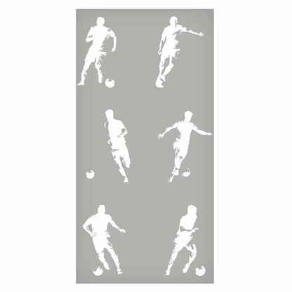 Tapete - Sports Silhouettes - Dynamic figures of soccer players on a gray background