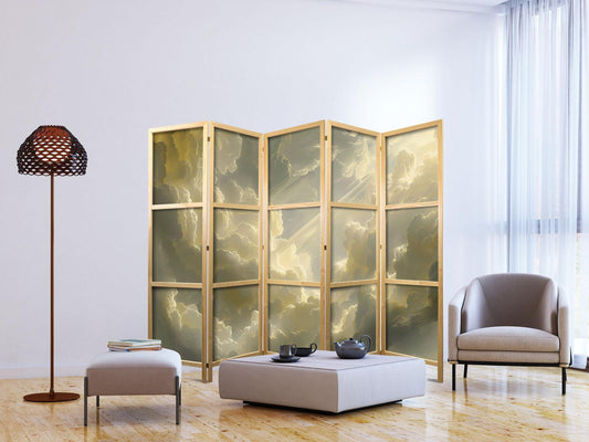 Japanischer Paravent - Enchanting Play of Colors Against a Backdrop of Clouds