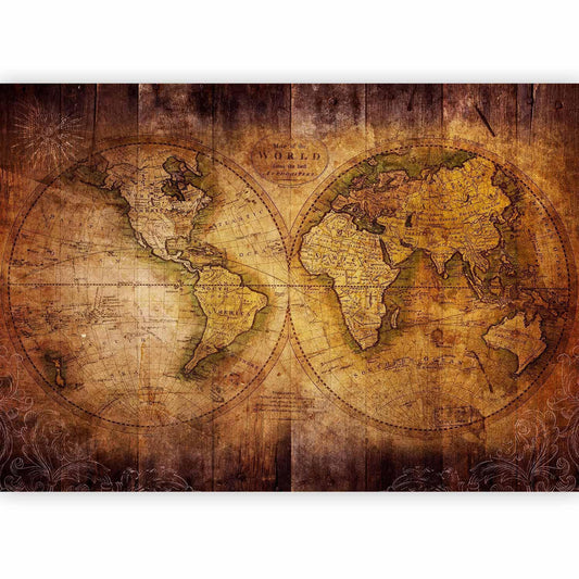 Fototapete - World on old map