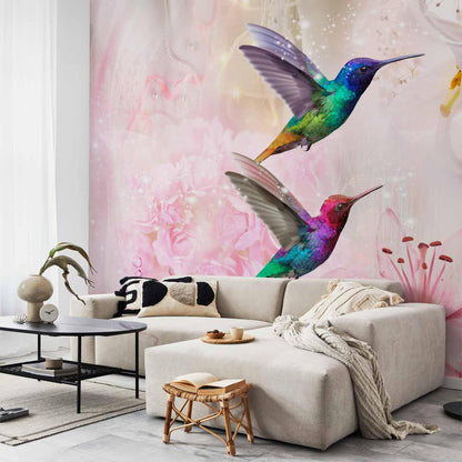 Fototapete - Colourful Hummingbirds (Pink) Artgeist