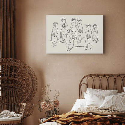 Leinwandbild - Animal Patrol (1-part) - Meerkats on Black and White Background