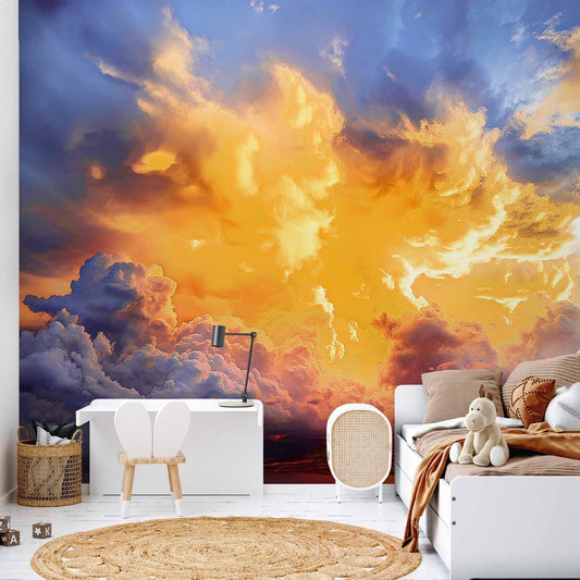 Fototapete - Beautiful Sunset - Clouds in Warm Shades Artgeist