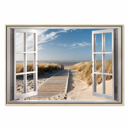Leinwandbild - Window: View of the Beach