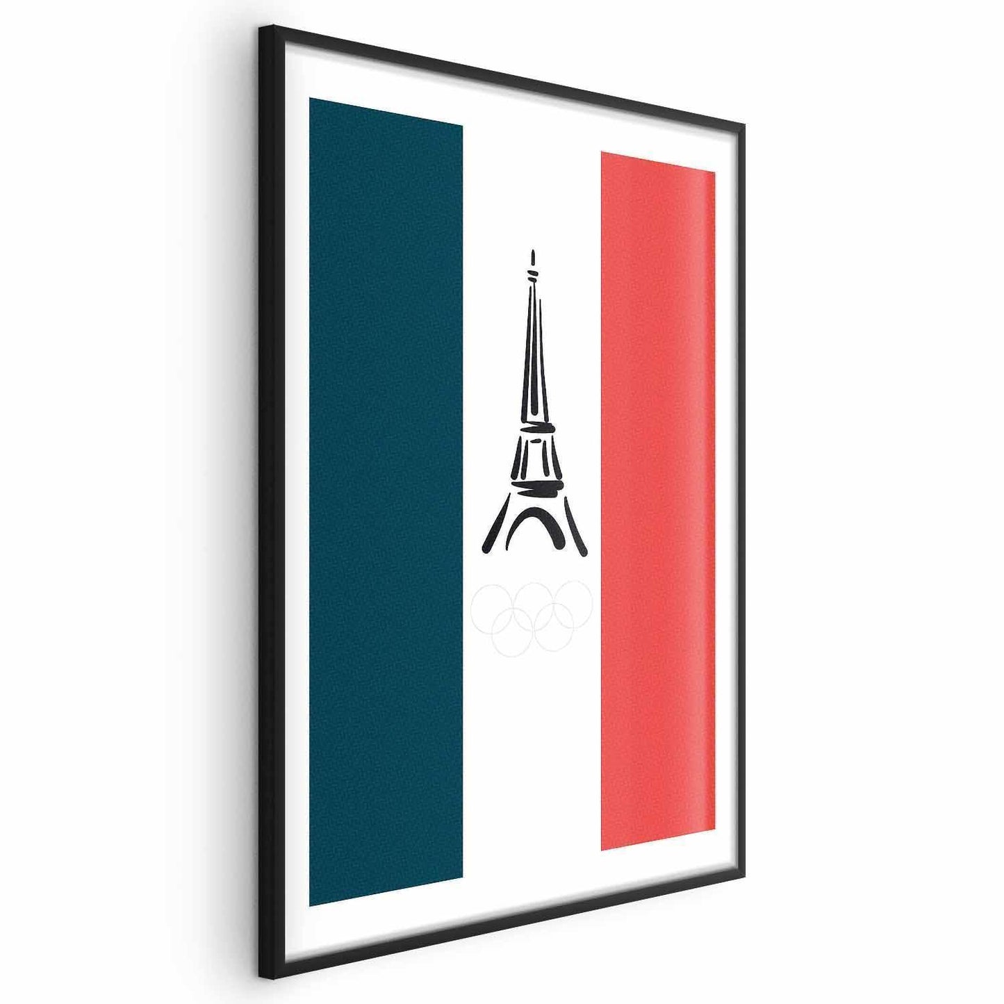 Poster - Graphic Eiffel Tower Against the French Flag Artgeist