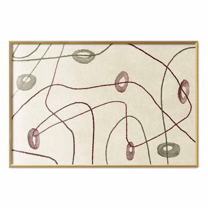 Poster - Lines and Shapes - a bead labyrinth on a pale, worn background