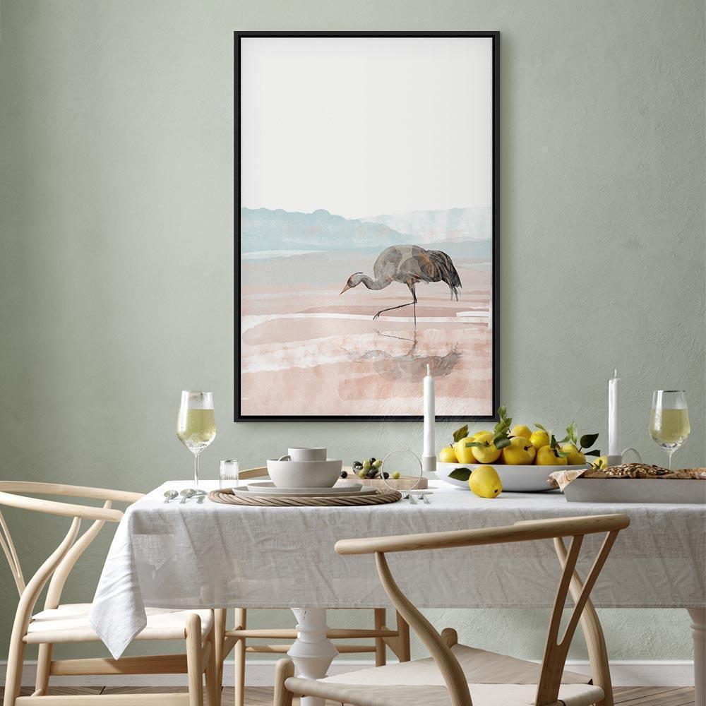 Leinwandbild - Crane in the Morning (1 Part) Vertical