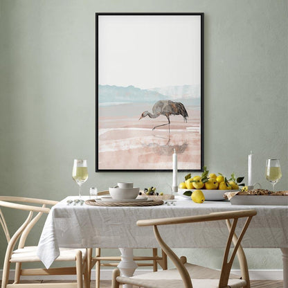 Leinwandbild - Crane in the Morning (1 Part) Vertical