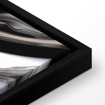 Leinwandbild - Metallic Fluidity - Abstract Silver Forms on a Mint-Purple Background