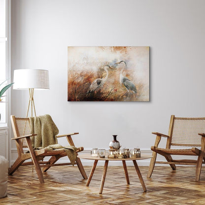 Leinwandbild - Herons on the Hunt (1 Part) Wide
