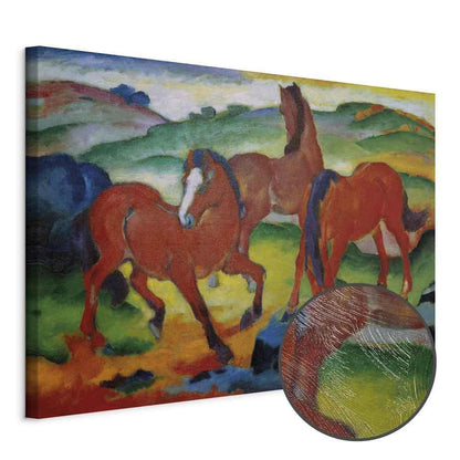 Leinwandbild - Franz Marc – The Red Horses (Grazing Horses IV)