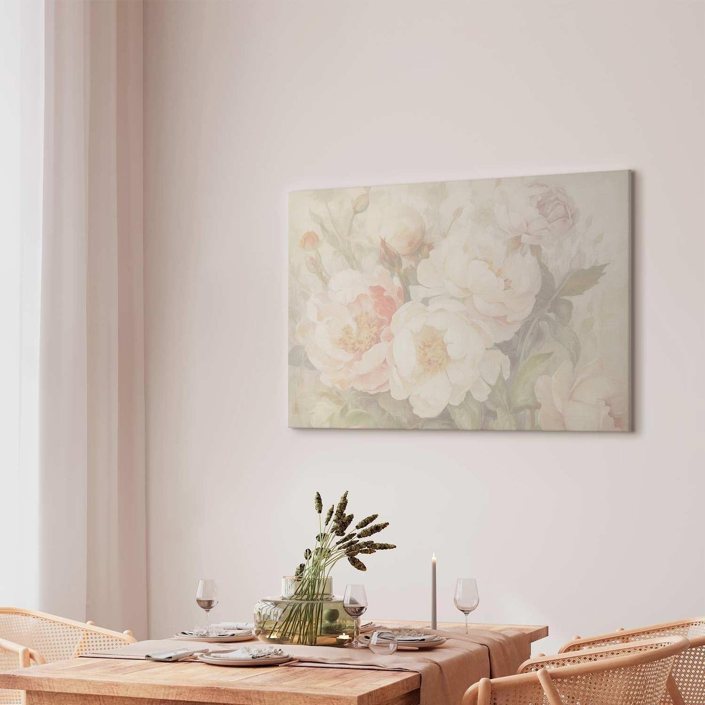 Leinwandbild - Peonies in the mist