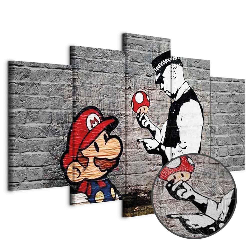 Leinwandbild - Super Mario Mushroom Cop (Banksy)