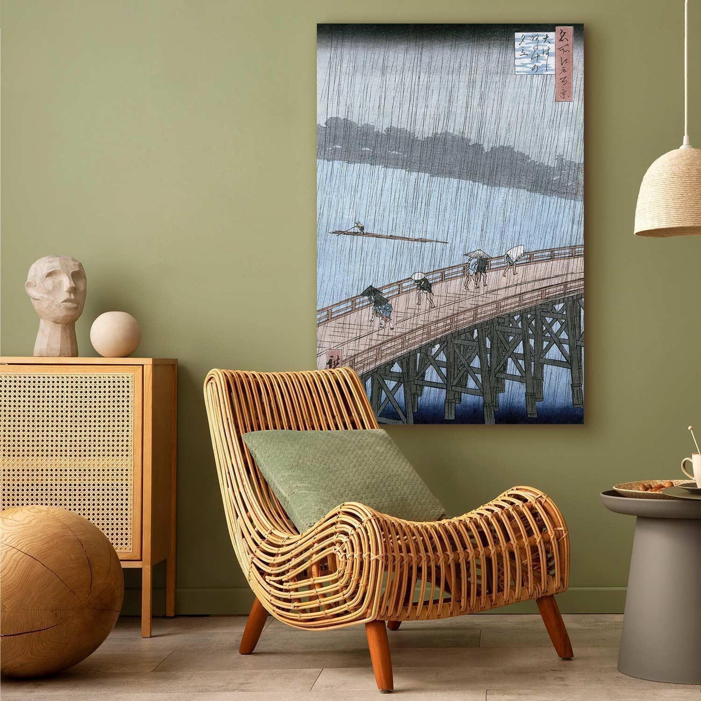 Leinwandbild - Utagawa Hiroshige – Sudden Shower over Shin-Ohashi Bridge and Atake