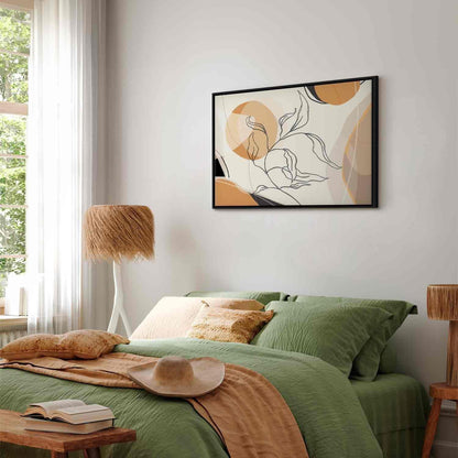 Leinwandbild - Landscape with a leaf