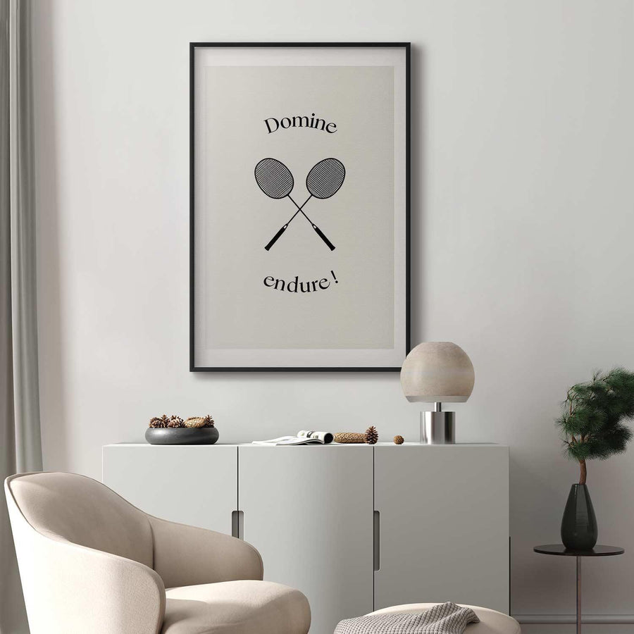 Poster - Summer Games - Badminton Rackets on a White Background Artgeist