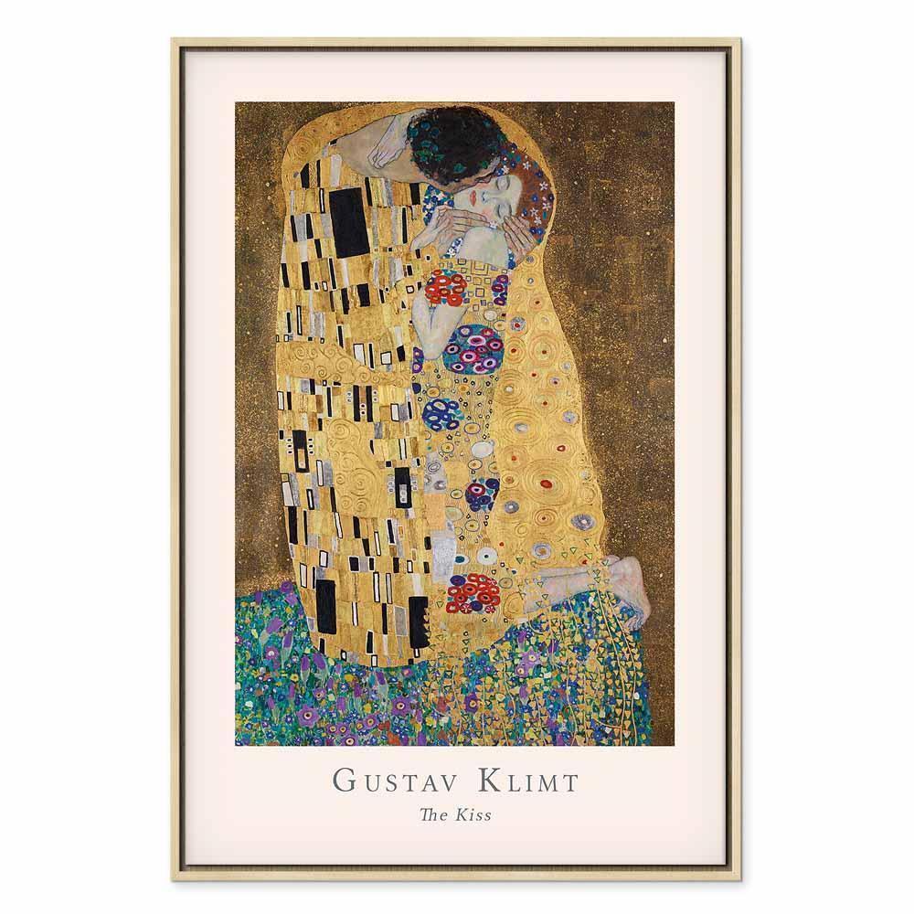 Leinwandbild - Gustav Klimt - The Kiss (1 Part) Vertical