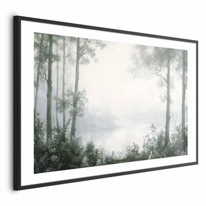 Poster - Forest and Pond in Patinated Green Artgeist