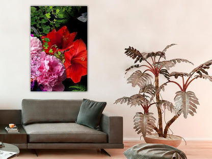 Leinwandbild - Floral Symphony (1 Part) Vertical Artgeist