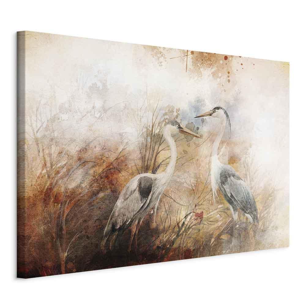 Leinwandbild - Herons on the Hunt (1 Part) Wide