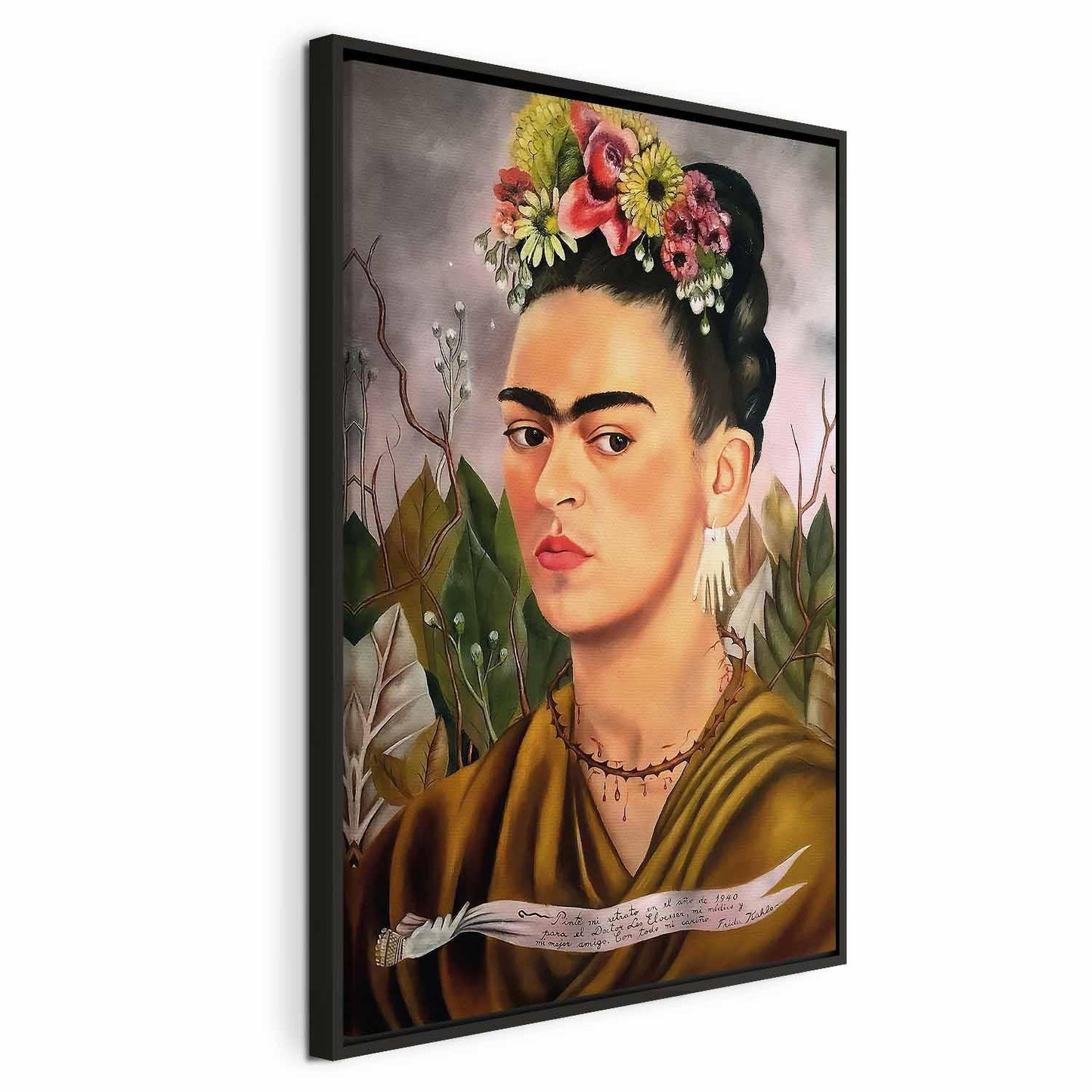 Leinwandbild - Frida Kahlo – Self-Portrait Dedicated to Dr Eloesser