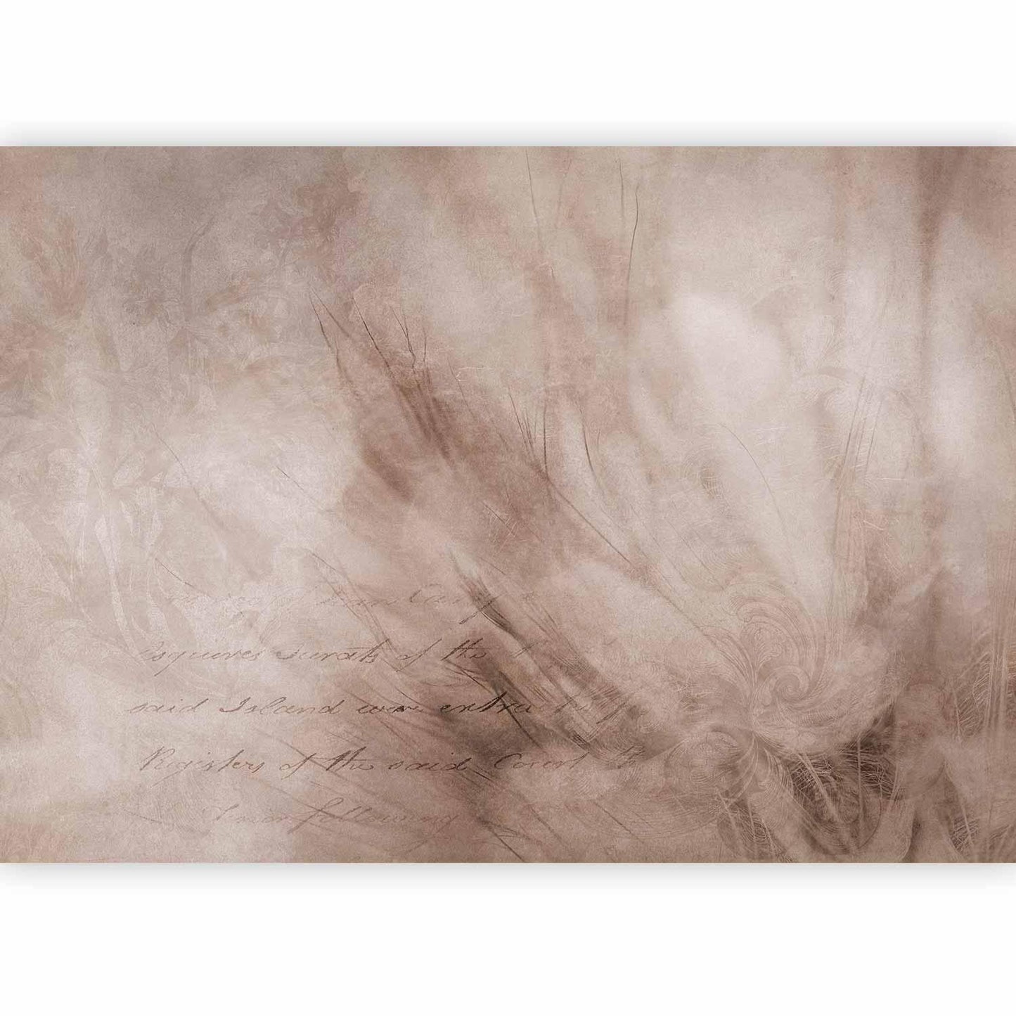 Fototapete - Abstract scandi boho - delicate composition with lettering and flowers