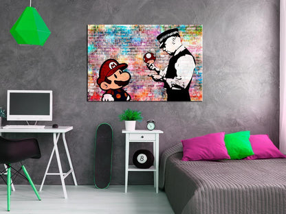 Leinwandbild - Banksy: Colourful Brick Artgeist