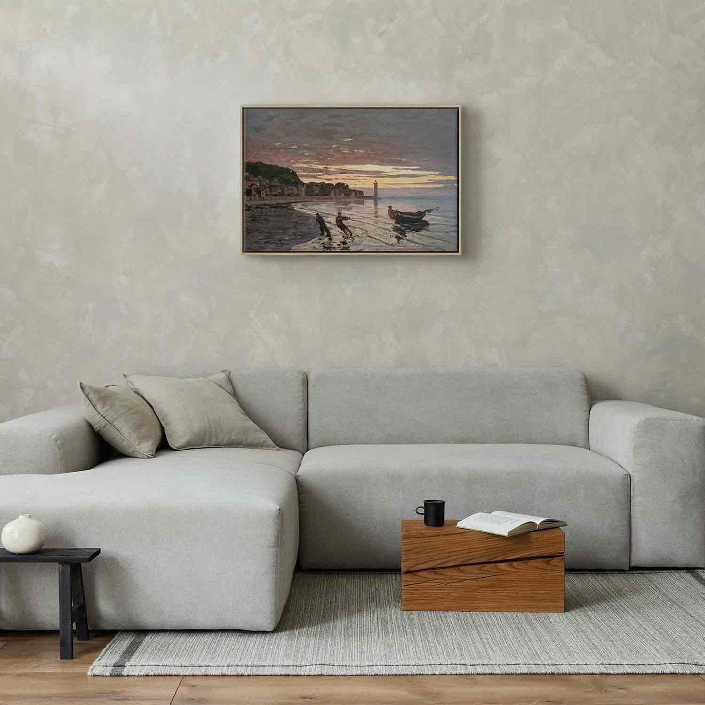 Leinwandbild - Claude Monet – Hauling a Boat Ashore, Honfleur