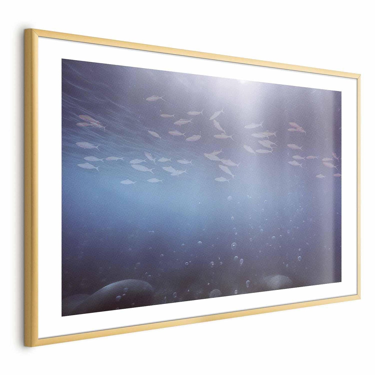Poster Fische in der Tiefe  – Tiefsee-Fisch im mystischen Blau