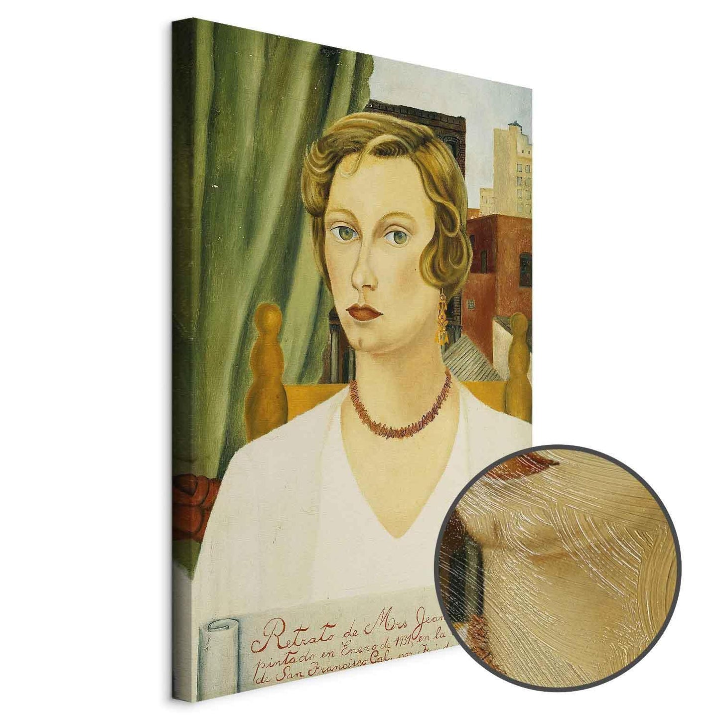 Leinwandbild - Frida Kahlo – Portrait of Mrs Jean Wight