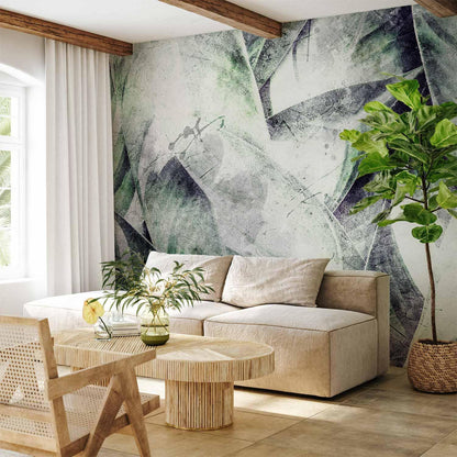 Fototapete - Eclectic jungle - plant motif with exotic leaves with texture Artgeist