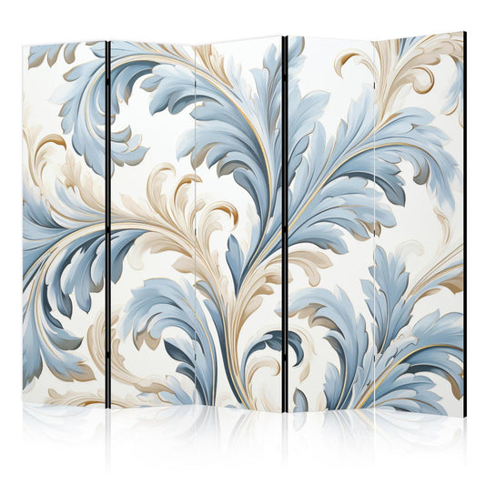 Paravent - Baroque Ornaments in Light Creamy Blue Colors Artgeist