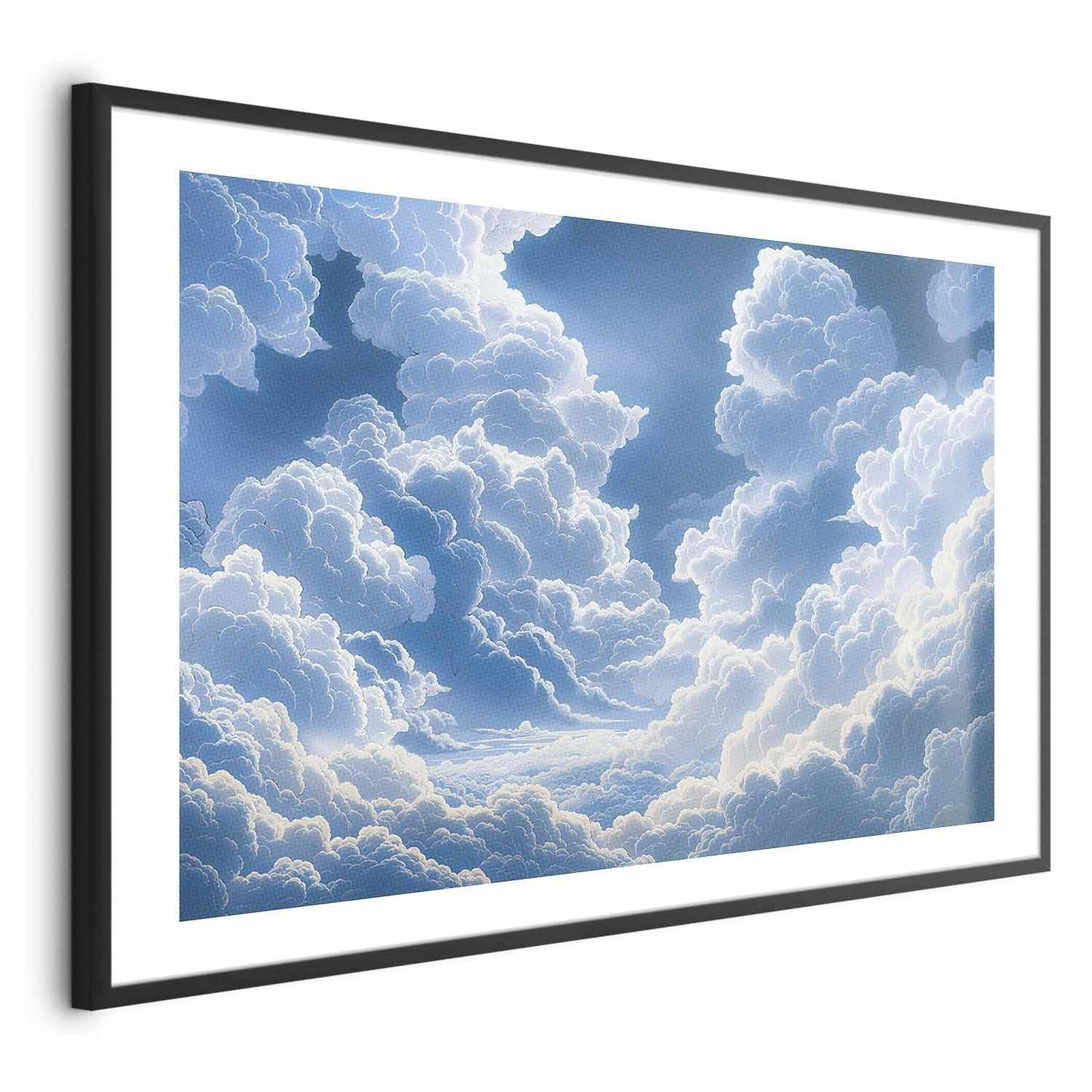Poster - Blue Sky Breaking Through White, Fluffy Clouds