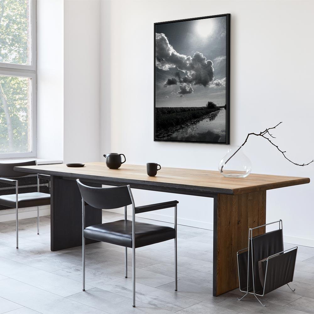 Leinwandbild - Sun Over Clouds (1-part) - Sky Reflection in Water Field