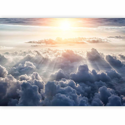 Fototapete Wandel in den Wolken - Himmlische Komposition mit sanften Wolkenformationen