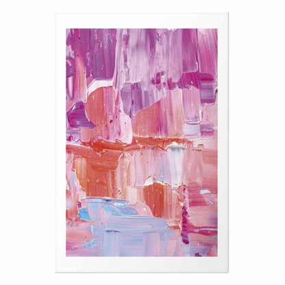 Poster - Colorful Strokes - intense shades of pink and purple on canvas