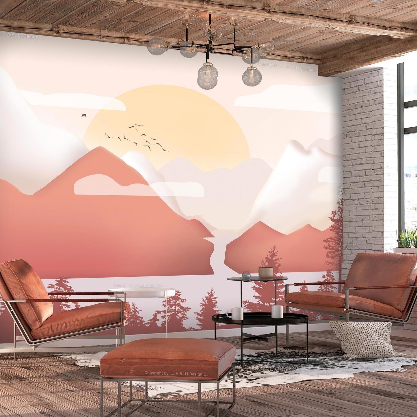 Fototapete - Landscape at Sunset - First Variant Artgeist