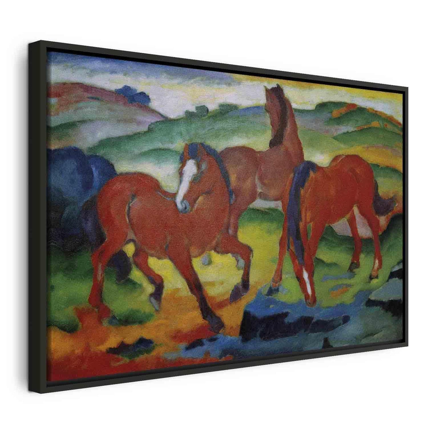 Leinwandbild - The Red Horses (Grazing Horses IV) (Franz Marc) Artgeist