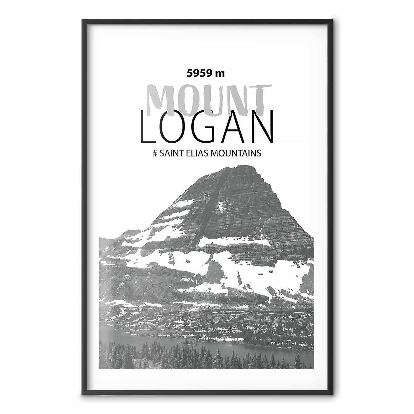 Poster - The majestic Mount Logan mountain peak, crown of mountains, mountain landscape