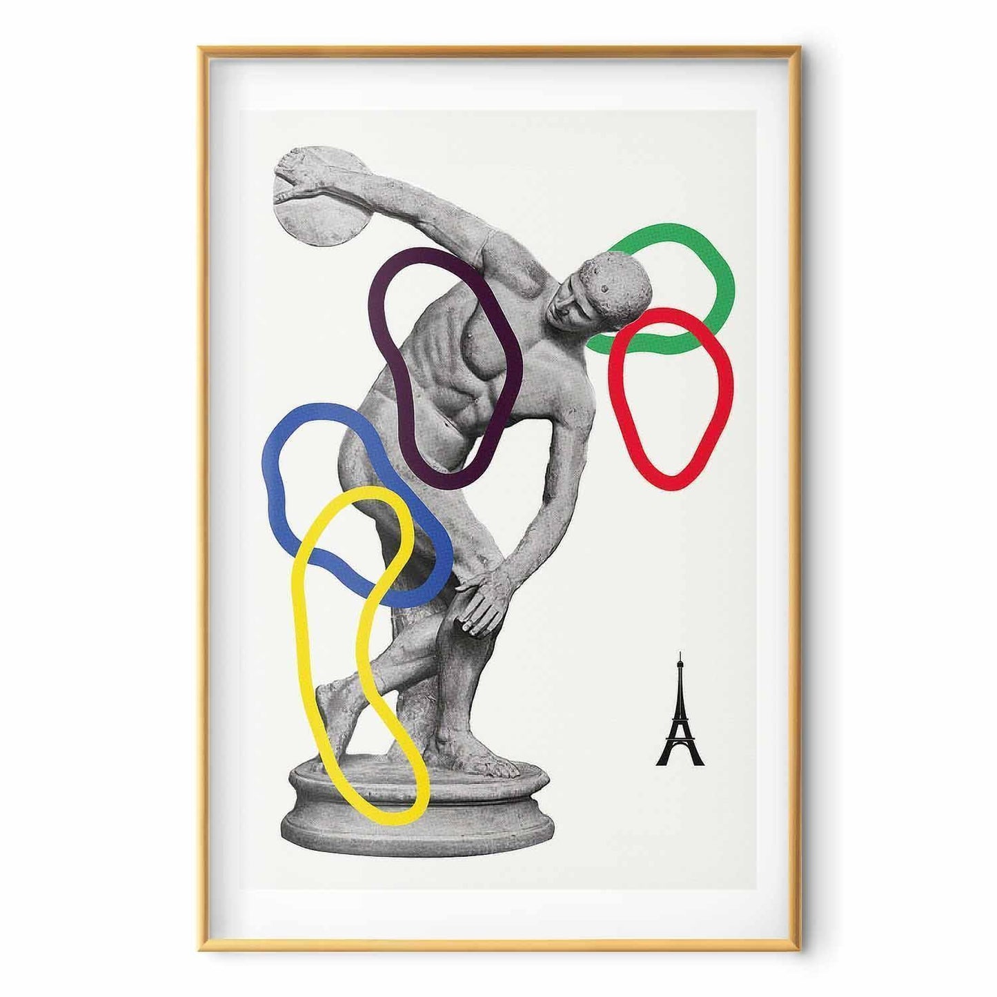 Poster - Collage Graphic - Discus Thrower - Sculpture
