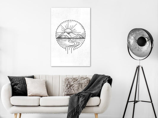 Leinwandbild - Mountain Drawing (1 Part) Vertical