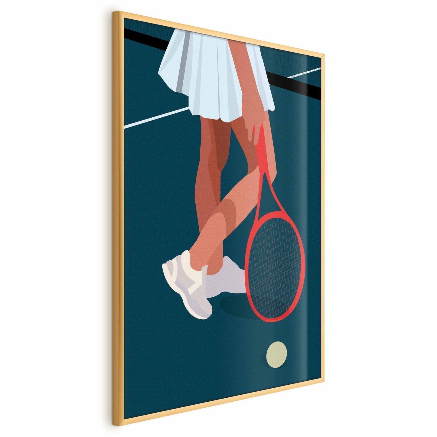 Poster „Tennisspieler mit rotem Schläger“ – Dynamische Illustration fürs Sportzimmer
