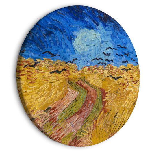Rundes Bild - Wheat Field With Crows, Vincent Van Gogh - Summer Countryside Landscape Artgeist