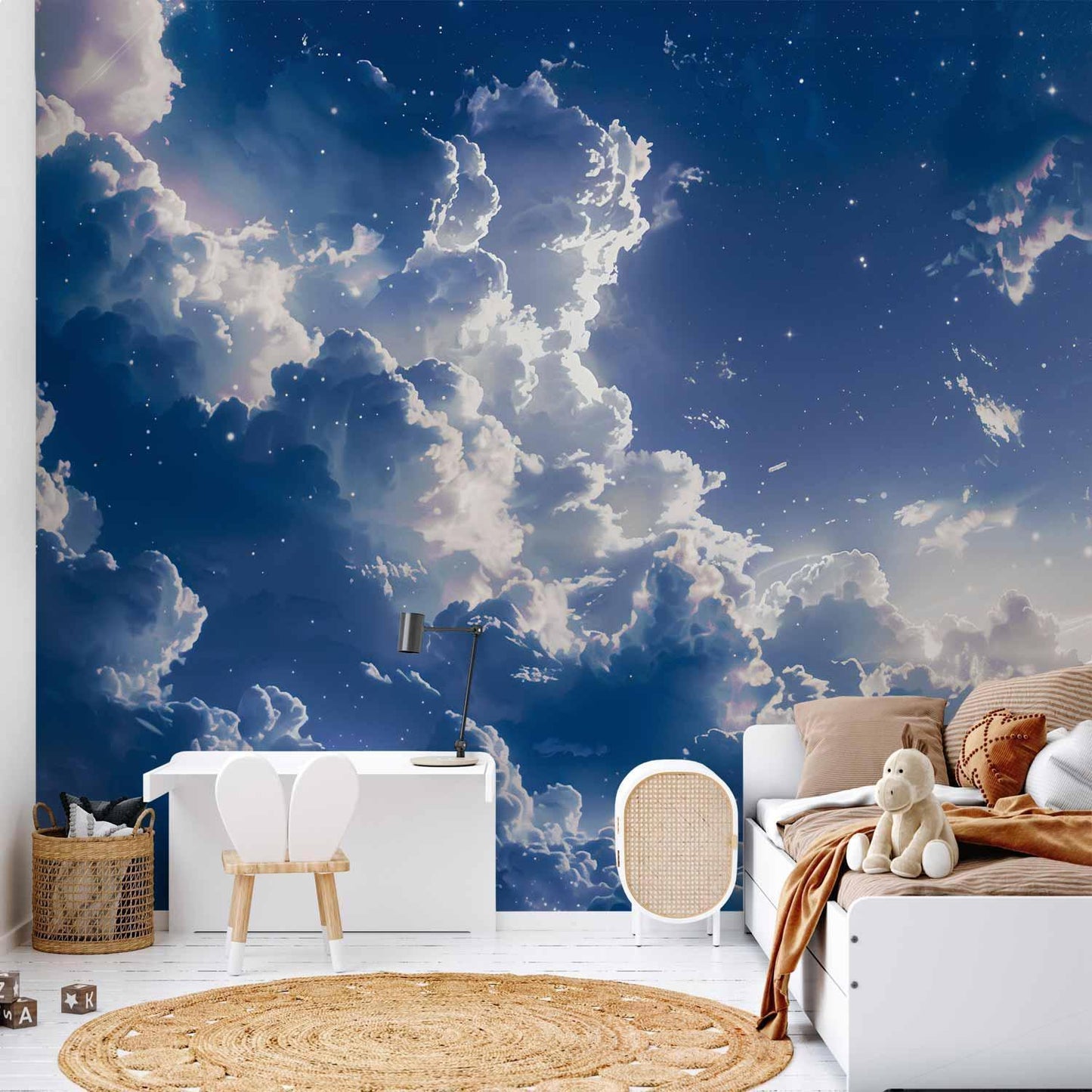 Fototapete - Starry Clouds and Delicate Light Over a Corner of the Sky Artgeist