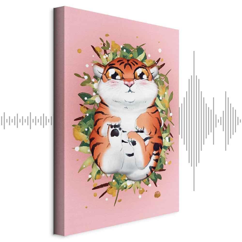 Leinwandbild - Tigger on the Grass (1 Part) Vertical