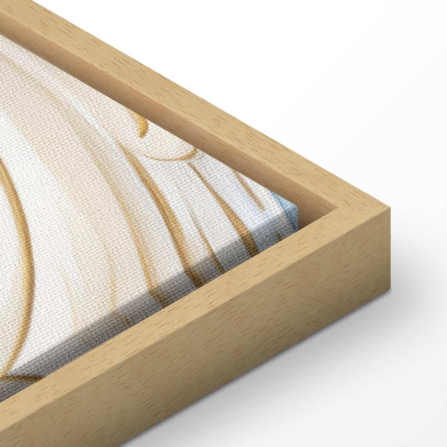 Leinwandbild - Baroque Ornaments in Light Cream-Blue Hues