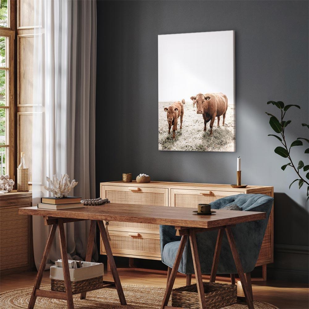 Leinwandbild - Mother and Calf (1 Part) Vertical